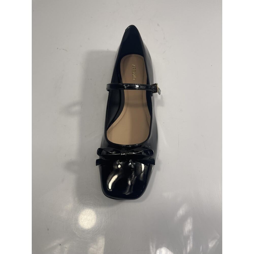 Arezzo Emerson Ballet Shoes Women's Size 9 Black Mary Jane Flats Bow Patent - Picture 5 of 15